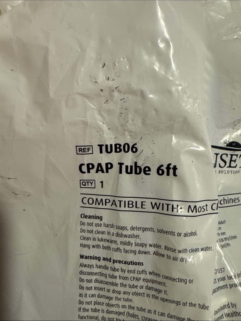 CPAP Tube 6ft Replacement Hose - White